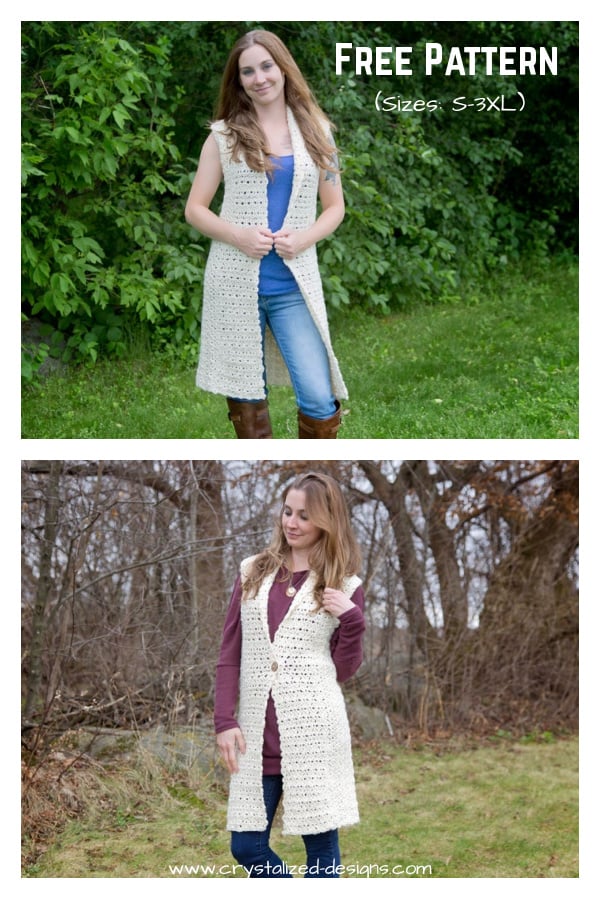 Juniper Long Vest Free Crochet Pattern 