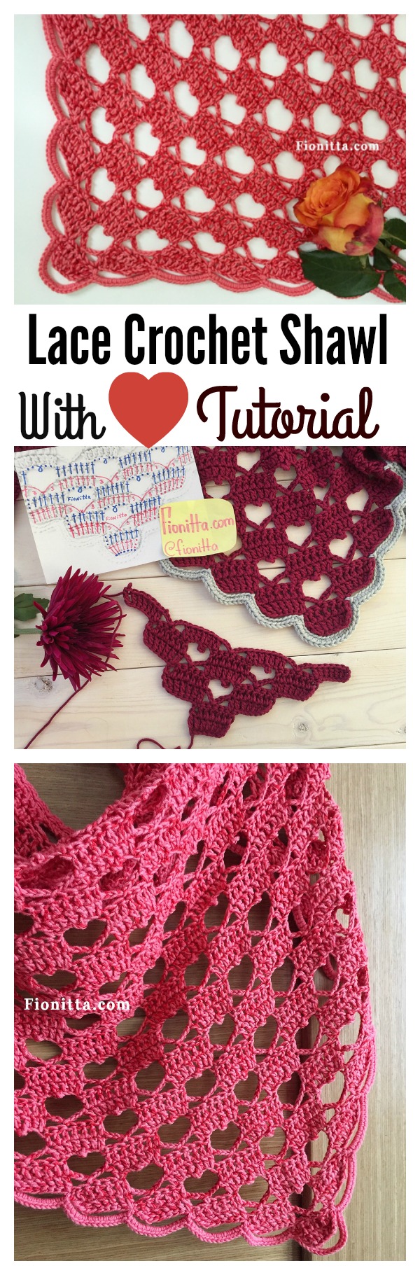 Lacy Crochet Shawl with Hearts Video Tutorial
