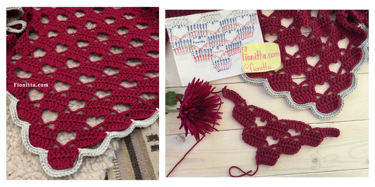 Lacy Crochet Shawl with Hearts Video Tutorial