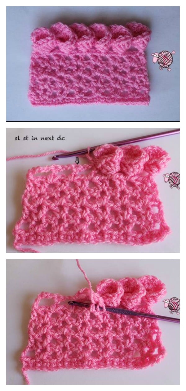 Petal Cone Flower Blanket Edging Free Crochet Pattern