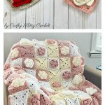 Rose Granny Square Blanket Free Crochet Pattern