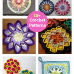 10+ Colorful Flower Pot Holder Free Crochet Patterns