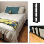 diy platform bed made from storage shelves