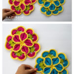 Flower Kitchen Pad Free Crochet Pattern and Video Tutorial
