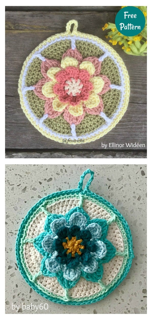 Flower Potholder Free Crochet Pattern