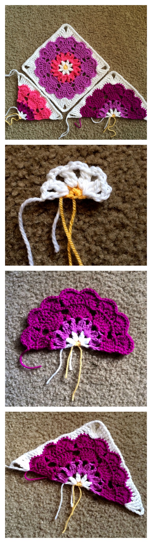 Heart Mandala Half-Square Free Crochet Pattern