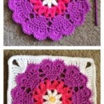 Heart Mandala Square Free Crochet Pattern