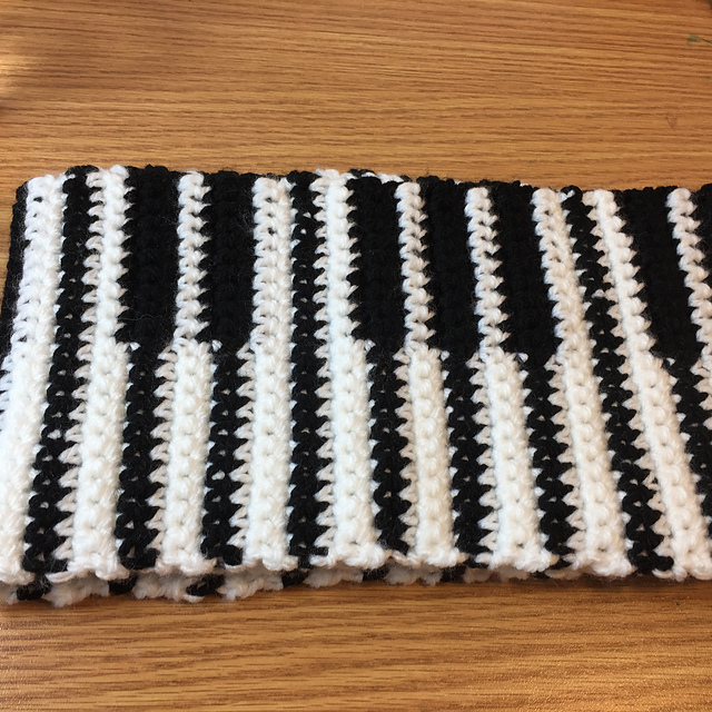 How to Crochet Piano Keyboard Scarf Video Tutorial