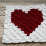 How to Crochet a C2C (corner to corner) Heart Square Video Tutorial