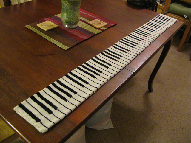 Piano Keyboard Knitting Scarf Free Pattern