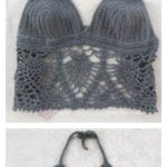 Pineapple Lace Summer Halter Neck Crop Top Free Crochet Pattern