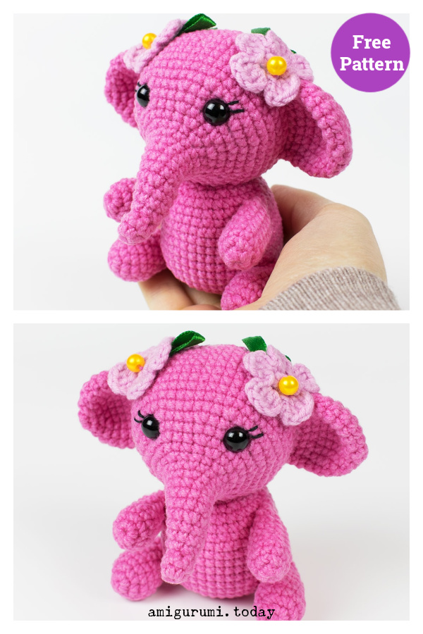 Pink Elephant Free Crochet Pattern