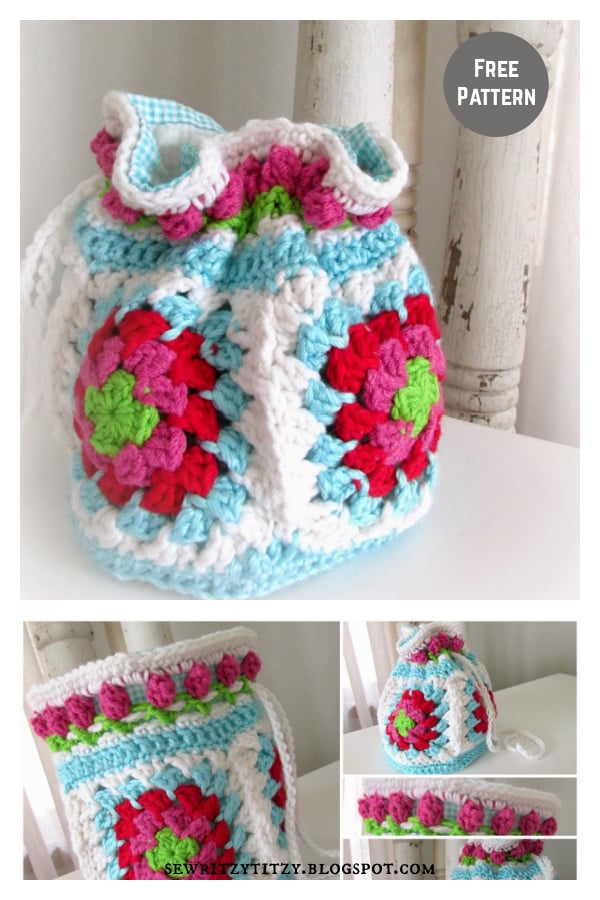 Tulip Bucket Bag Free Crochet Pattern