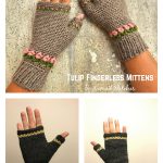 Tulip Fingerless Mittens Free Crochet Pattern