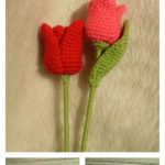 Tulip Flower Long Stem Free Crochet Pattern