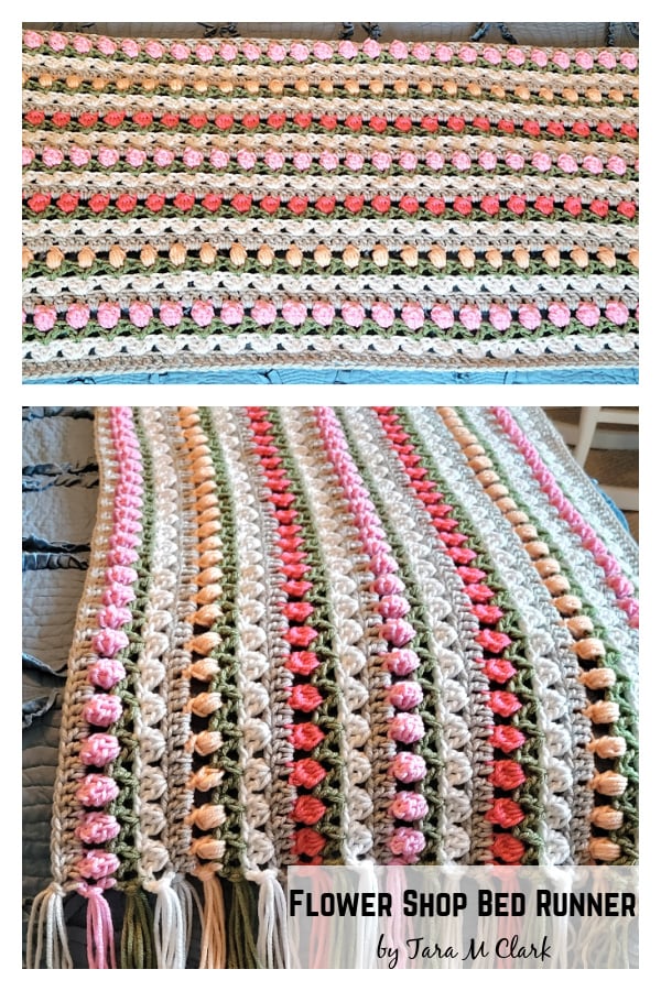 Tulip Stitch Flower Shop Bed Runner Crochet Pattern