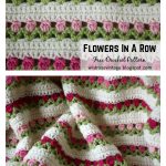 Tulip Stitch Flowers In A Row Blanket Free Crochet Pattern