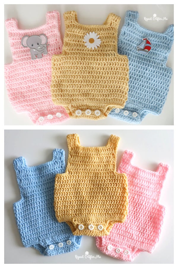 Baby All-in-One Romper Free Crochet Pattern