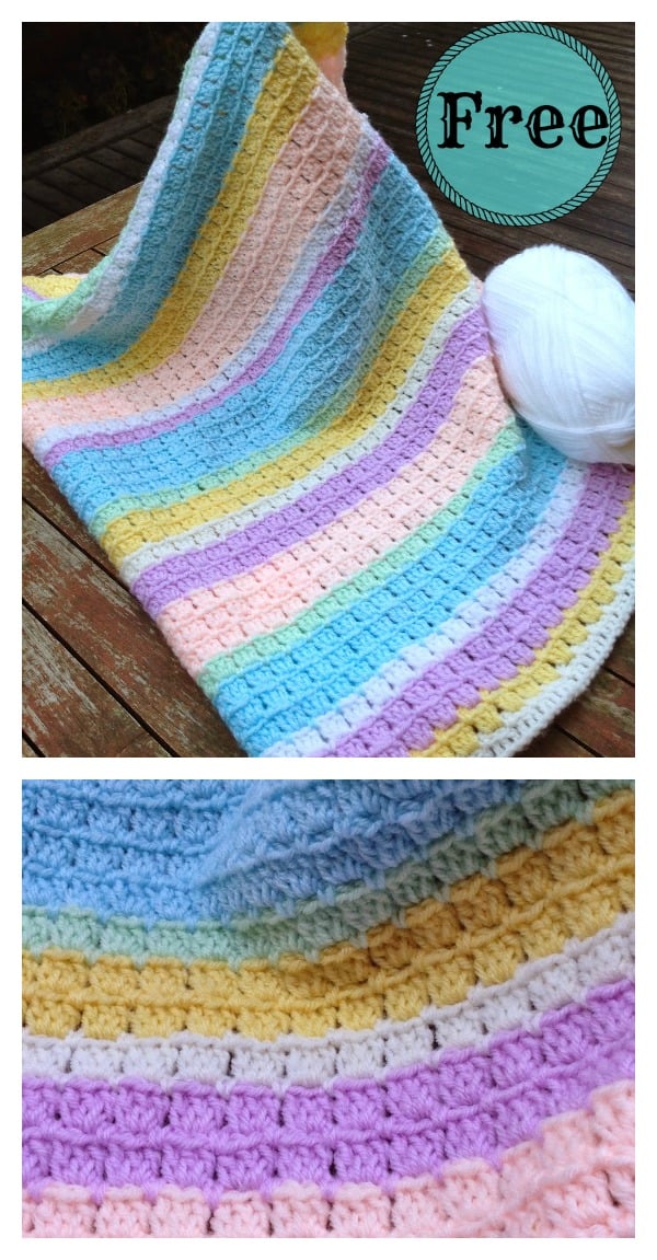 Block Stitch Baby Blanket Free Crochet Pattern