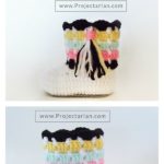 Block Stitch Baby Booties Free Crochet Pattern