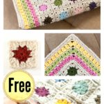 Cluster Burst Afghan Blanket Free Crochet Pattern