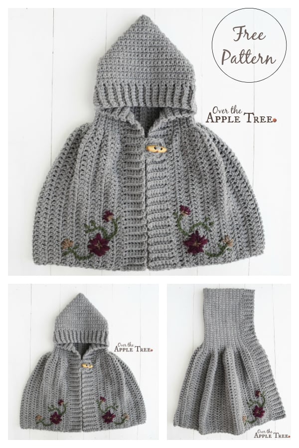 Crochet Hooded Cape Free Pattern