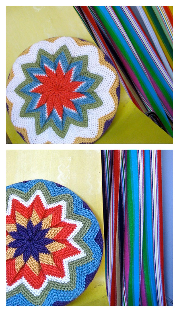 Crochet Pinwheel Pillow Free Pattern