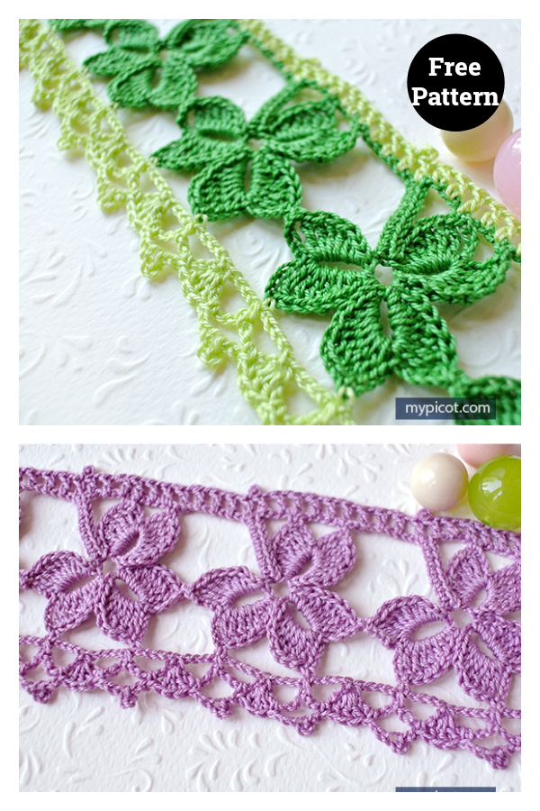 Crochet Trefoil Lace edging with Free Pattern 