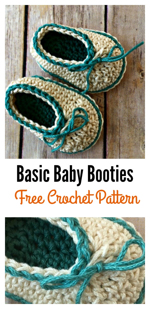Cute Basic Baby Booties Free Crochet Pattern