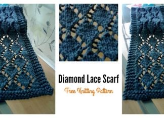 Easy Diamond Lace Scarf Free Knitting Pattern