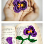 How to Crochet Pansy Bookmark Video Tutorial