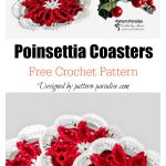 Poinsettia Coasters Free Crochet Pattern