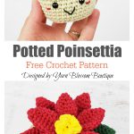 Potted Poinsettia Flower Free Crochet Pattern