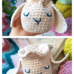 Sleepy Sheep Drawstring Pouch Free Crochet Pattern
