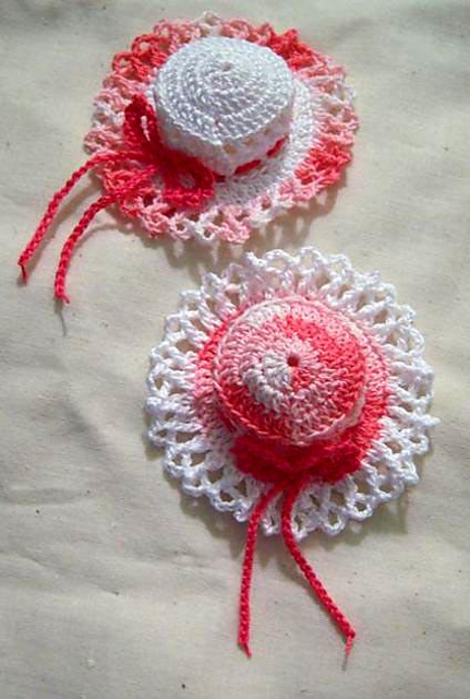 Spring Lacy Hats Ornaments Free Crochet Pattern