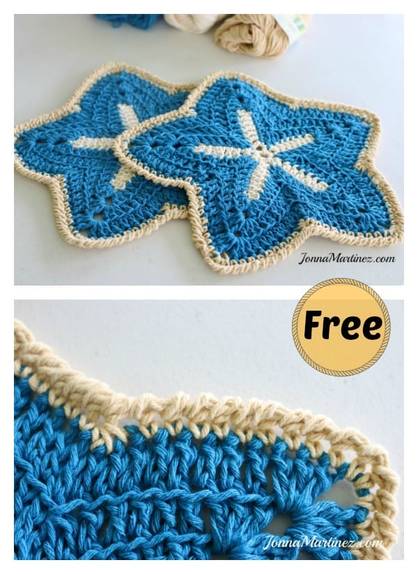 Starfish Dishcloths Free Crochet Pattern