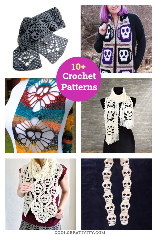 10+ Fantastic Skull Scarf Crochet Patterns 