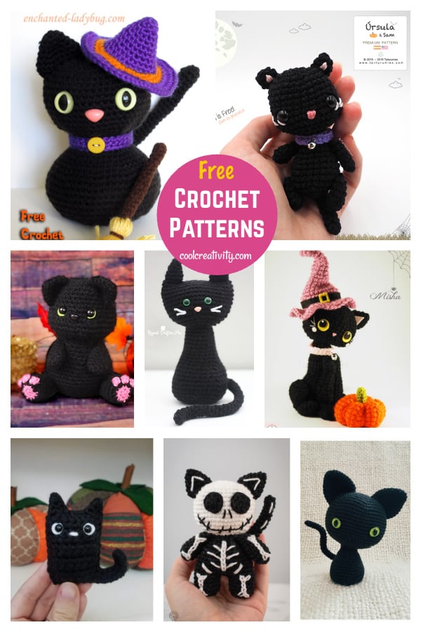 Amigurumi Halloween Black Cat Free Crochet Pattern 