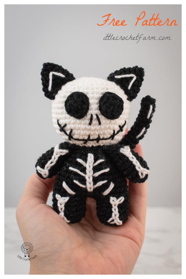 Cat Skeleton Amigurumi Free Crochet Pattern