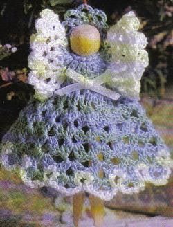 Christmas Clothespin Angel Ornament Free Crochet Pattern 