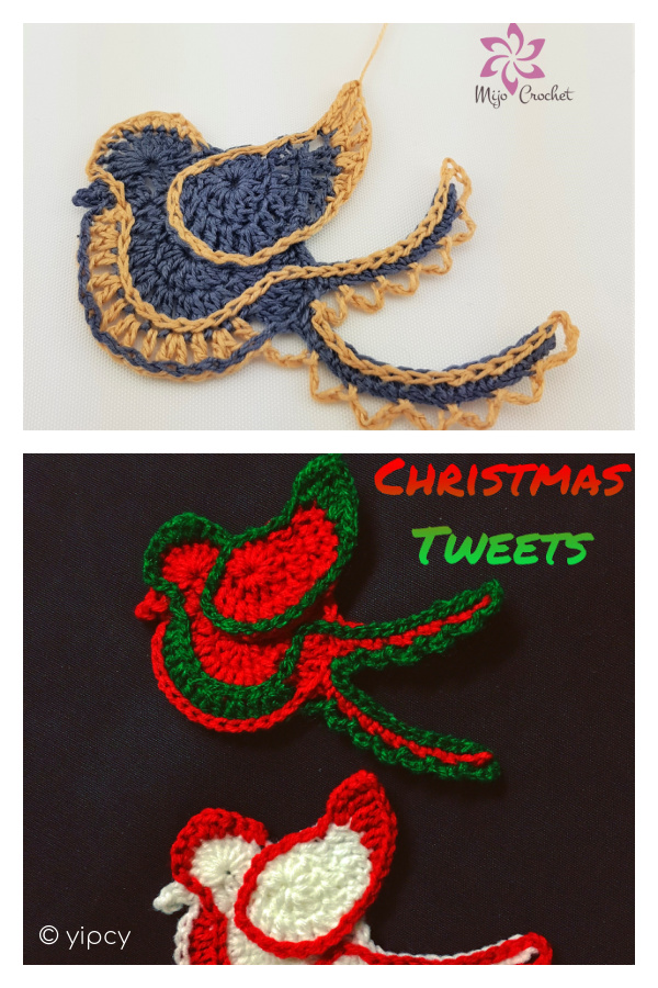 Christmas Tweets Ornament Free Crochet Pattern