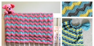 Classic Ripple Baby Afghan Blanket Free Knitting Pattern