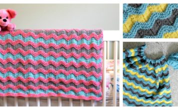 Classic Ripple Baby Afghan Blanket Free Knitting Pattern