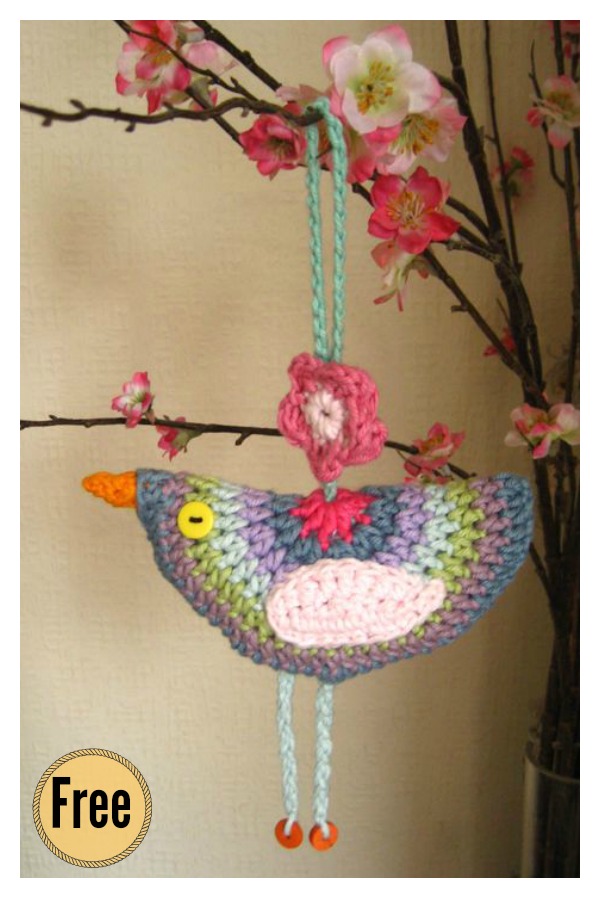 Cute Bird Ornament Free Crochet Pattern