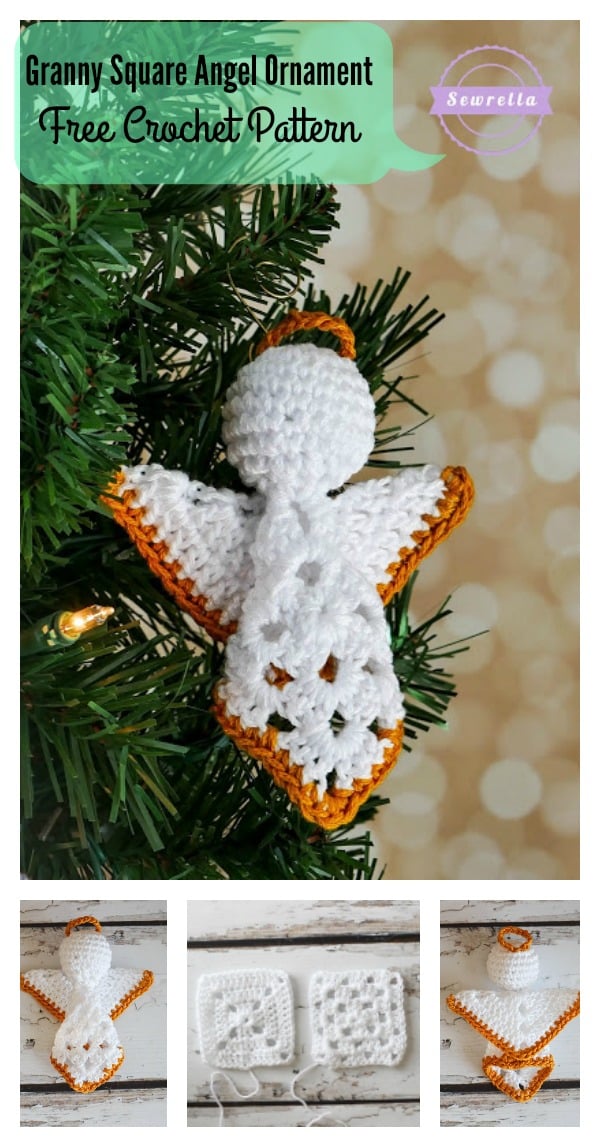 Granny Square Christmas Angel Ornament Free Crochet Pattern