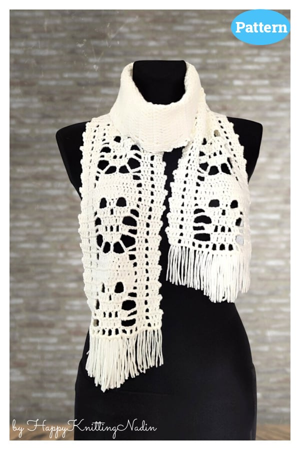 Halloween Skull Scarf Crochet Pattern