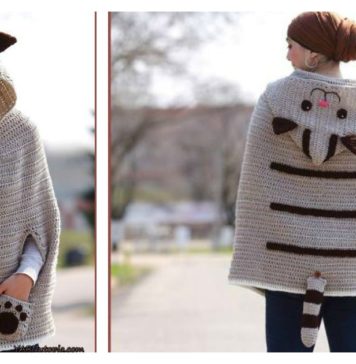 Kitty Cat Poncho Free Crochet Pattern and Video Tutorial