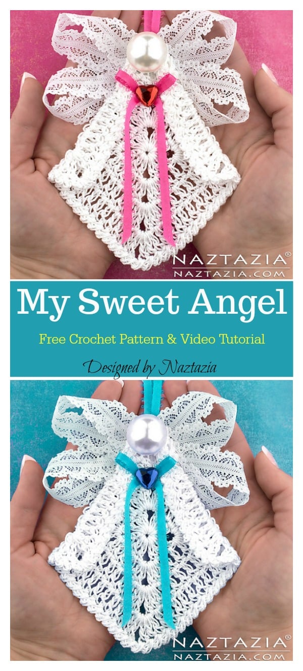 My Sweet Angel Ornament Free Crochet Pattern and Video Tutorial