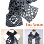 Narrow Skull Scarf Free Crochet Pattern