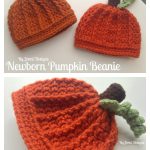 Newborn Pumpkin Beanie Hat Free Crochet Pattern